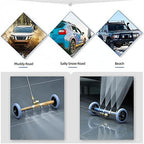 Undercarriage Pressure Washer Attachment, 16" Water Broom, Power Washer Accessories with 4 Nozzles, 3 Extension Wands, QC Anti-Fog Goggles, 4000PSI - Image 2