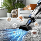 MONOZEL Car Vacuum Portable Cordless, 18000Pa 2 in 1 Vacuum Cleaner&Air Duster, 130W Brushless Motor Handheld Vacuum Cordless with 7800mAh Battery, LED Light, Multi-Nozzles for Car, Home, Office, Pet - Image 3