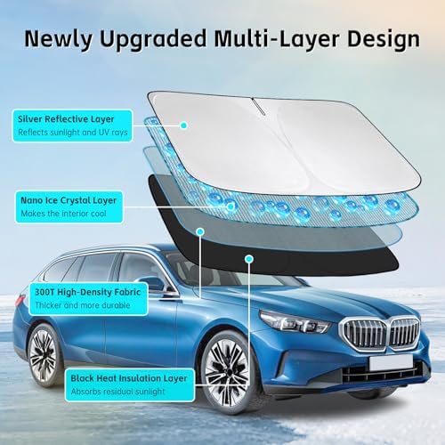 Windshield Sun Shade for BMW 5 Series 2024-2026 Sunshade - Image 3