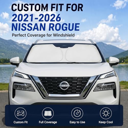 Custom Fit Windshield Sun Shade for Nissan Rogue 2021-2026 - Image 2