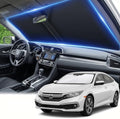 Windshield Sun Shade for Honda Civic 2016-2021 Accessories 4-Layer 240T Front Window Shade Custom Fit Civic Sun Visor Foldable Shade Blocks UV Rays by AuyNeas