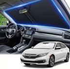 Windshield Sun Shade for Honda Civic 2016-2021 Accessories 4-Layer 240T Front Window Shade Custom Fit Civic Sun Visor Foldable Shade Blocks UV Rays by AuyNeas