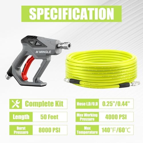 M MINGLE Sewer Jetter Kit for Pressure Washer 50 FT - Image 2