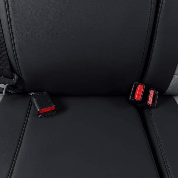 Tacoma Leather Seat Covers Full Set for 2016-2023 Toyota Tacoma Double Cab/Crew Cab SR,SR5,TRD Off Road,TRD Pro,TRD Sport,Limited,Fully Covered Waterproof Truck Seat Protector (Black/Gray) - Image 7