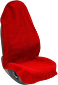 Osilly Car Seat Cover Towel Fabric, Anti-Slip Red Front | Soft texture, granular backing, washable staff protection, easy cover adjustment, universal fit, car interior accessories by Osilly