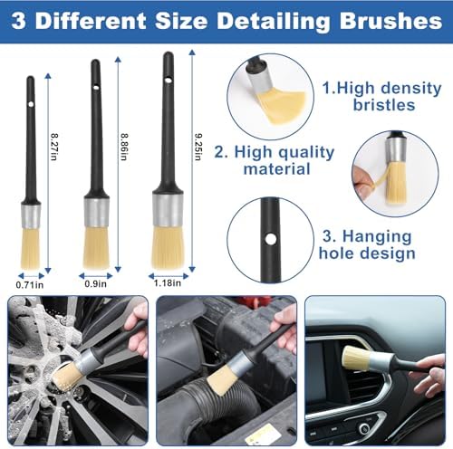 Windshield Cleaner Tool, 13Pcs Car Interior Cleaning Kit, Car Detailing Kit Interior Cleaner, Car Detailing Brushes, Car Cleaning Gel, Inside Cleaning Supplies Accessories for Women Men - Image 4