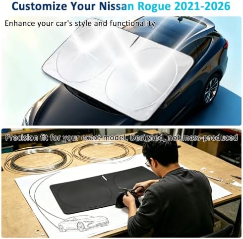 Car Windshield Sun Shade for Nissan Rogue 2021-2024 2025 2026 - Image 3
