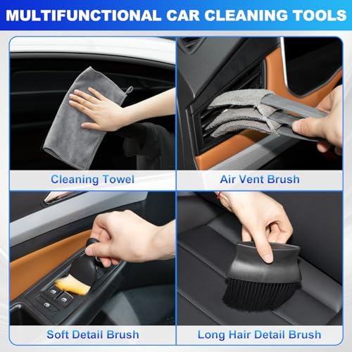 THINKWORK Windshield Cleaner Tool, Detailing Kit Interior with Brush Set - Image 7