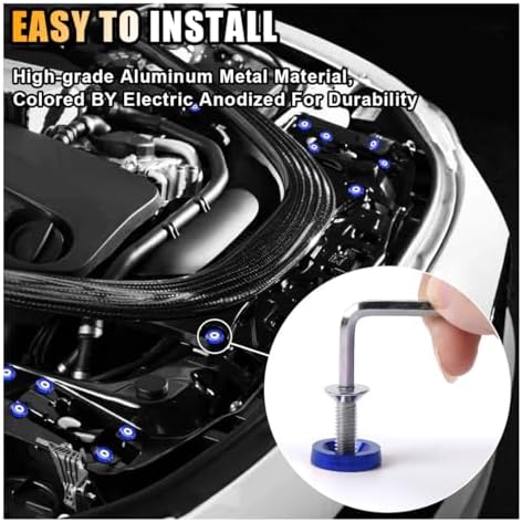 smilfuy 20PCS Aluminum Bumper Fender Washer Stainless Steel Bolts, Blue - Image 7