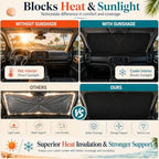 Ford F150 Windshield Sun Shade, Custom Fit Foldable Front Window Sunshade Visor, Blocks UV Rays and Heat, Keeps Interior Cooler, Fits 1990–2025 Models - Image 4