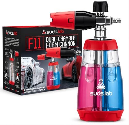 Suds.Lab F11 Dual Chamber Foam Cannon for Pressure Washer, 36 oz Snow Foam by SudsLab