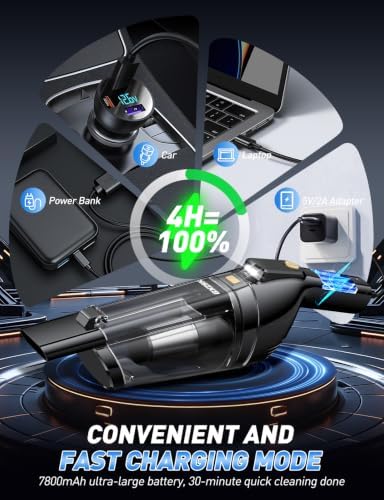Gxzsk Handheld Vacuum Cordless, Rechargeable Car Vacuum, Hand Vacuum - Image 4