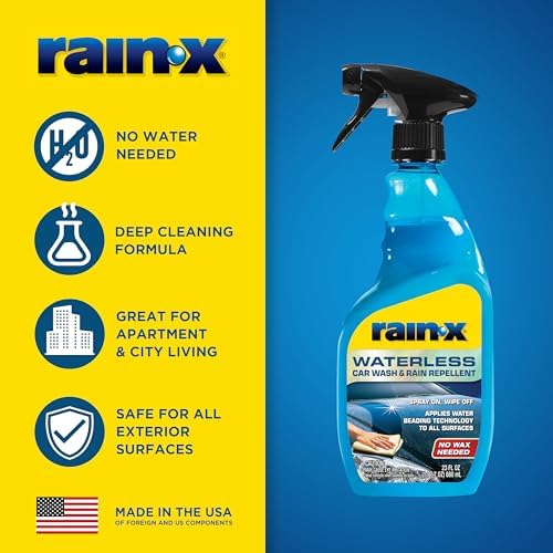 Rain-X 620143 Waterless Car Wash and Rain Repellent, 23 fl. oz. Rinseless Cleaner Spray for a Spot Free Finish, Perfect for Quick and Easy Detailing. Premium No Rinse for on the go Washing - Image 3