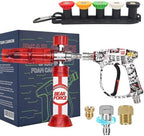 BEAR FORCE Pressure Washer Gun Up to 3000 PSI with Undiluted Mini Foam Cannon Set, 5 Spray Nozzles, Power Washer Spray Gun with 3/8'' Swivel Quick Connect, M22-15mm Connector, Car Wash, Car Detailing by BEARFORCE