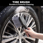 Car Wheel Brush kit, Tire Brush, Wheel Cleaner Brush, Soft-bristled Rim Cleaner Brush, Car Detailing Brushes, Wheel Brushes for Cleaning Wheels,Tires, Car Cleaning Brush Supplies Kit - Image 4