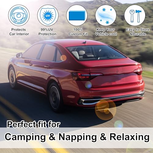 TINGLU Window Shades for Volkswagen VW Jetta 2019-2025 2026 Accessories Car Side Full Windows Triangular Windshield Sun Shade Sun UV Rays Privacy Protection 7PCS - Image 6