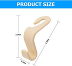 4 Pack Car Seat Headrest Hooks for Vehicle Seats, Beige | rear-row hanging storage, supports bags coats and groceries, fits matching headrest posts, interior accessory - Image 3