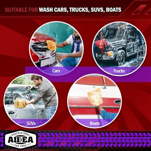 AIDEA Car Wash Mitt Microfiber, 2PK, Car Wash Brush, 7.12''X10.14'' - Image 7