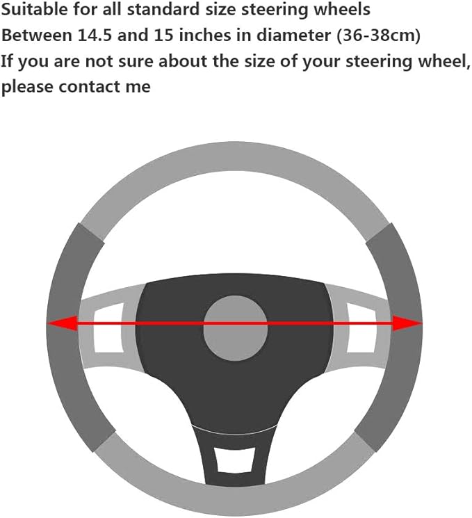 YHONGJT Soft Microfiber Leather Steering Wheel Cover, Universal 15 Inch for Women Girls, Fit Vehicles, Sedans, SUVs, Vans, Trucks - Light Pink - Image 5