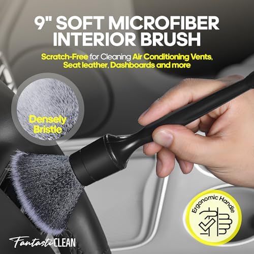 Fantasticlean Car Interior Detailing Kit, Leather Cleaner Brush Set, 9PCS - Image 3