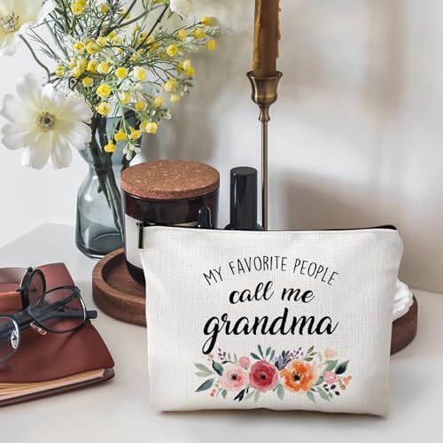 DILSJ Grandma Gifts Makeup Bag, Grandma Gifts For Christmas From Grandson Grandkids Cosmetic Bags For Women, Grandmother Gift Zipper Makeup Pouch Travel Organizer Toiletry Bag - Image 2