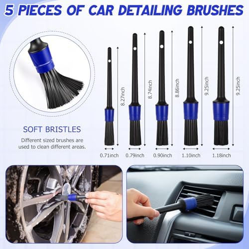 16 Pcs Windshield Cleaner Tool, Car Cleaning Kit with Various Detailing Brushes Set Spray Bottle Cleaner Towel Cleaning Gel Accessories Car Interior Detailing Kit for Windows Vents(Blue) - Image 5
