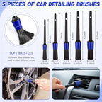 16 Pcs Windshield Cleaner Tool, Car Cleaning Kit with Various Detailing Brushes Set Spray Bottle Cleaner Towel Cleaning Gel Accessories Car Interior Detailing Kit for Windows Vents(Blue) - Image 5