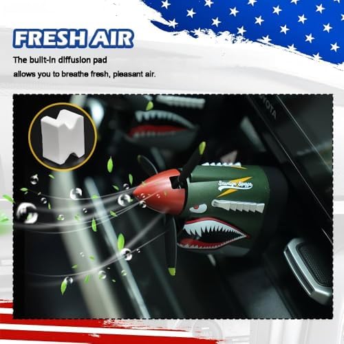 2026 New P-40 Warhawk Car Air Freshener,P-40 Fighter Car Vent Clips with Spinning Propeller for Reducing Odors,Universal Air Vent Decorations for Cars as Gift for Men & Pilots (P-40 Fighter Plane) - Image 4