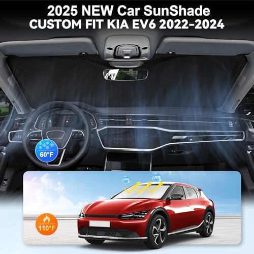 Custom Fit Kia EV6 Windshield Sunshade for 2022 2023 2024 2025 EV6 Shades - Image 4