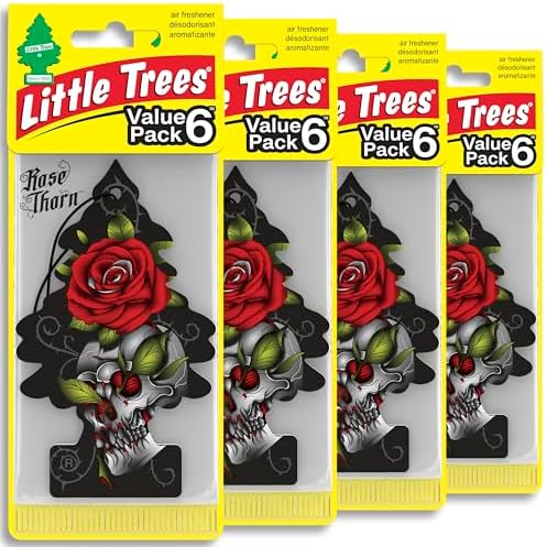 LITTLE TREES Car Air Freshener | Hanging Tree Provides Long Lasting Scent for Auto and Home | 24 Air Fresheners |Rose Thorn by LITTLETREES