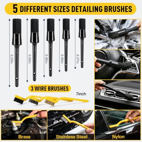 40 Pcs Car Detailing Kit Interior, Tote Includes Premium Drill Brush - Image 5