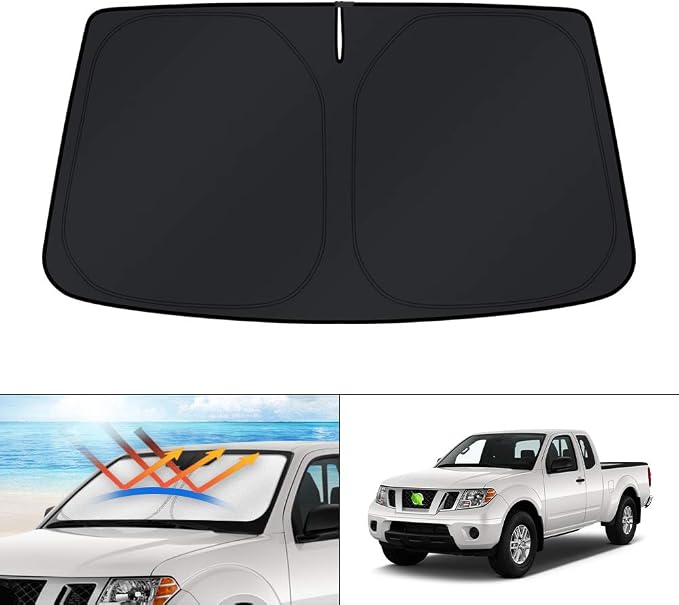 KUST Windshield Sun Shade for 2006-2021 Nissan Frontier Accessories Custom Fit Sunshade Foldable Sun Visor Protector Blocks UV Rays Keep Your Car Cooler by KUST
