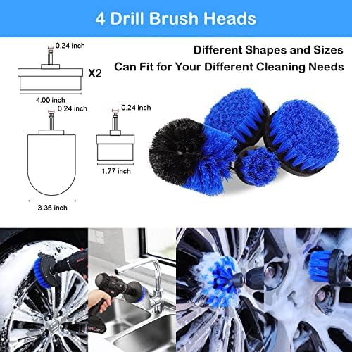 20Pcs Car Wheel Tire Detailing Brush Set,Car Detailing kit,Car Detailing Brushes,Auto Detailing Drill Brush Set,17" Long Handle Rim Wheel Brush,Tire Brush,Car Cleaning Kit for Wheels,Interior,Exterior - Image 3