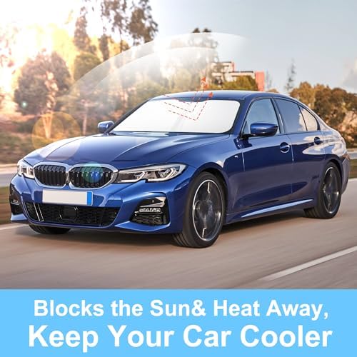 TINGLU Sun Shade for BMW 3 Series 2019-2025 2026 Accessories Windshield Sun Shade Window Shade UV Rays Protection Sun Visor Cover with Steering Wheel Sunshade Storage Bag - Image 5
