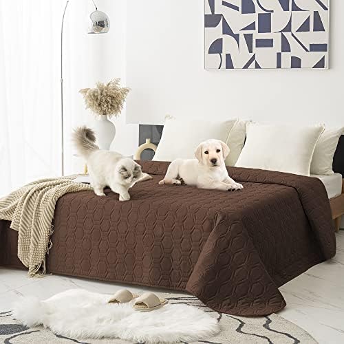 Waterproof Blanket Couch Cover for Dogs Non-Slip Pet Sofa Protector | Tcksstex Non-slip waterproof couch cover scratch resistant machine washable protects sofa bed car（82x102-Chocolate） by TcksstexFauxFurDogBedCover