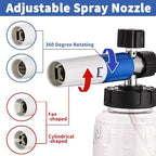 Foam Cannon for Pressure Washer with Dual Connector Accessory, FENG PAI Dual Lance Soap Cannon, Double Tip Soap Attachment for Foam Blaster, 1/4" Quick Connect, 3600 PSI - Image 3