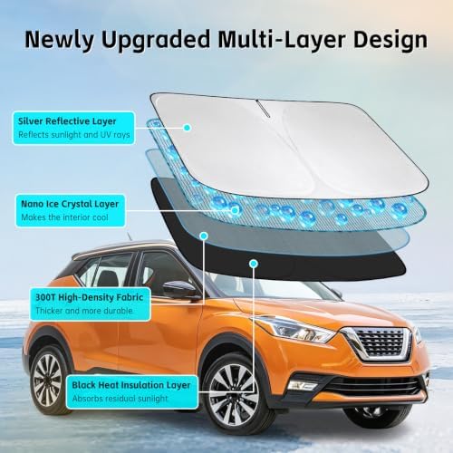 Windshield Sun Shade for Nissan Kicks 2018-2026 Sunshade - Image 3