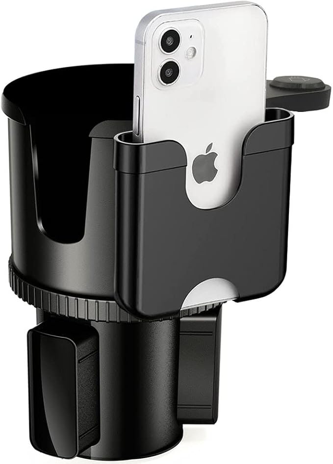 Cup Holder Expander, Adjustable Car Cup Holder for Car with Phone Holder, Automotive Cupholders for for Yeti, Hydro Flasks Bottle with Expandable Base, Cars Cupholder Insert by HoneTeek