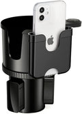 Cup Holder Expander, Adjustable Car Cup Holder for Car with Phone Holder, Automotive Cupholders for for Yeti, Hydro Flasks Bottle with Expandable Base, Cars Cupholder Insert by HoneTeek