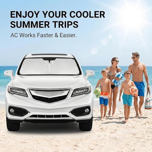 Windshield Sun Shade for Acura RDX 2013-2018 Sunshade Front Window Shade Custom Fit RDX Accessories Sun Visor Foldable Shade Blocks UV Rays Accessories - Image 4