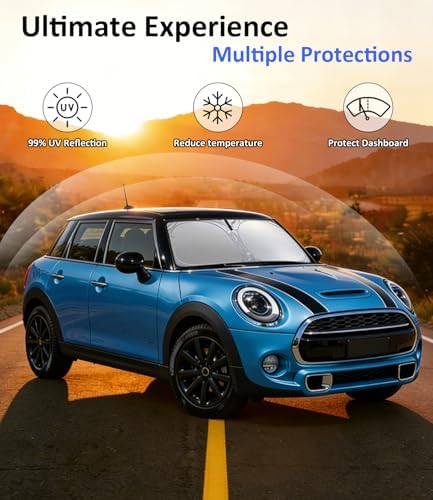 Windshield Sun Shade for 2014-2025 BMW Mini Cooper F55 Accessories - Image 3