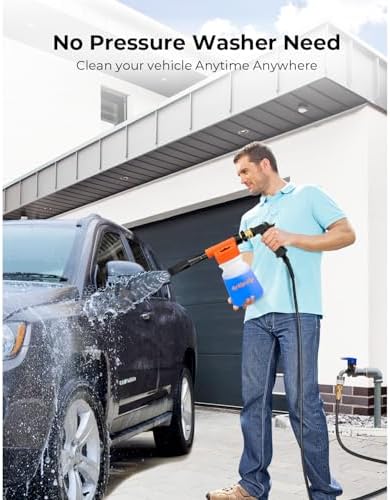 ARTIPOLY Upgraded Car Wash Foam Gun + Microfiber Wash Mitt-Car Foam Sprayer-Foam Cannon for Hose-Spray Gun Cleaner-Snow Blaster for Cars, Boats, RVs, Foam Cannon Connects to Any Garden Hose - Image 3