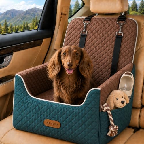 ALL GOOD PET SUPPLIES Dog Car Seat for Small/Medium Dogs Under 35lbs | Soft Memory Foam Booster Car Seat with Detachable Washable Cover and Cushion, Puppy Dog Bed by AllGood