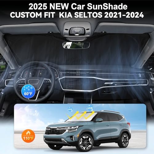 Windshield Sunshade for 2021-2024 2025 2026 Kia Seltos Window Shades Cover - Image 4