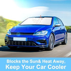 TINGLU Sun Shade for Volkswagen Golf GTI e-Golf VW Golf R 4 Door Hatchback 2015-2021 Accessories Windshield Sun Shade Window Shade UV Rays Protection Sun Visor Cover - Image 5