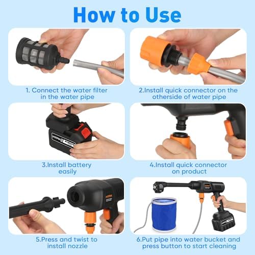 Portable Cordless Pressure Washer, 600PSI Brushless Handheld Wash Machine - Image 6
