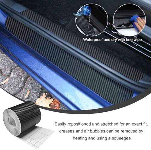 Wevdn 3D Carbon Fiber Vinyl Tape, 2 Inch×23ft Carbon Fiber Wrap Auto Door Edge Window Trim Detailing Tape, Anti-Scratch Self Adhesive Auto Door Entry Guards Vinyl Overlay Wrap Roll - Image 5