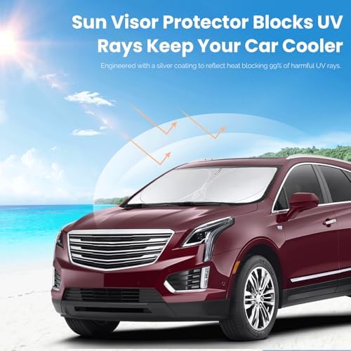 Custom fit XT5 Windshield Sunshade for 2017-2024 2025 2026 Cadillac XT5 - Image 5
