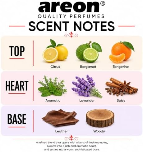 AREON X Brown Leather Paper Hanging Car Air Freshener - Pack of 12 - Image 3