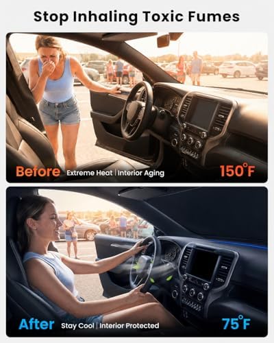 REEVAA Car Windshield Sun Shade for Dodge Ram 1500 2026 - Image 2
